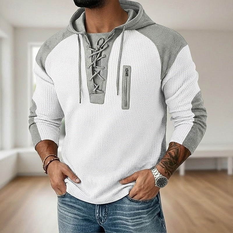 Rowan | Lace-Up Textured Hoodie