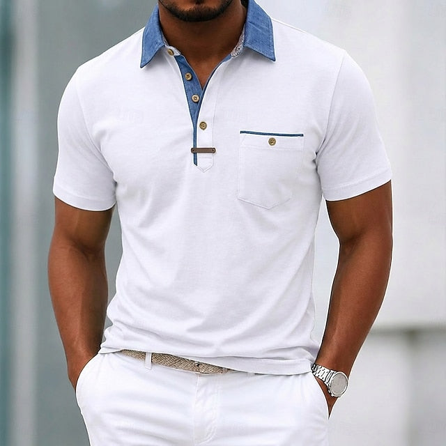 Marvin | Men's Contrast Collar Business Polo Shirt