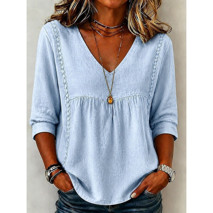 Evelyn | Relaxed Bohemian V-Neck Blouse