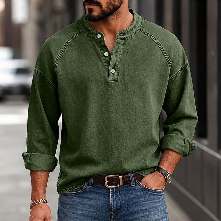 Harvey | Vintage-Washed Henley Shirt