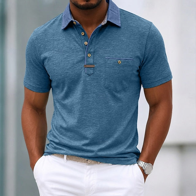 Marvin | Men's Contrast Collar Business Polo Shirt