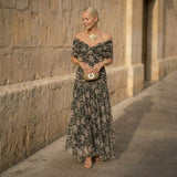 Rosanne | Off-Shoulder Botanical Maxi Dress