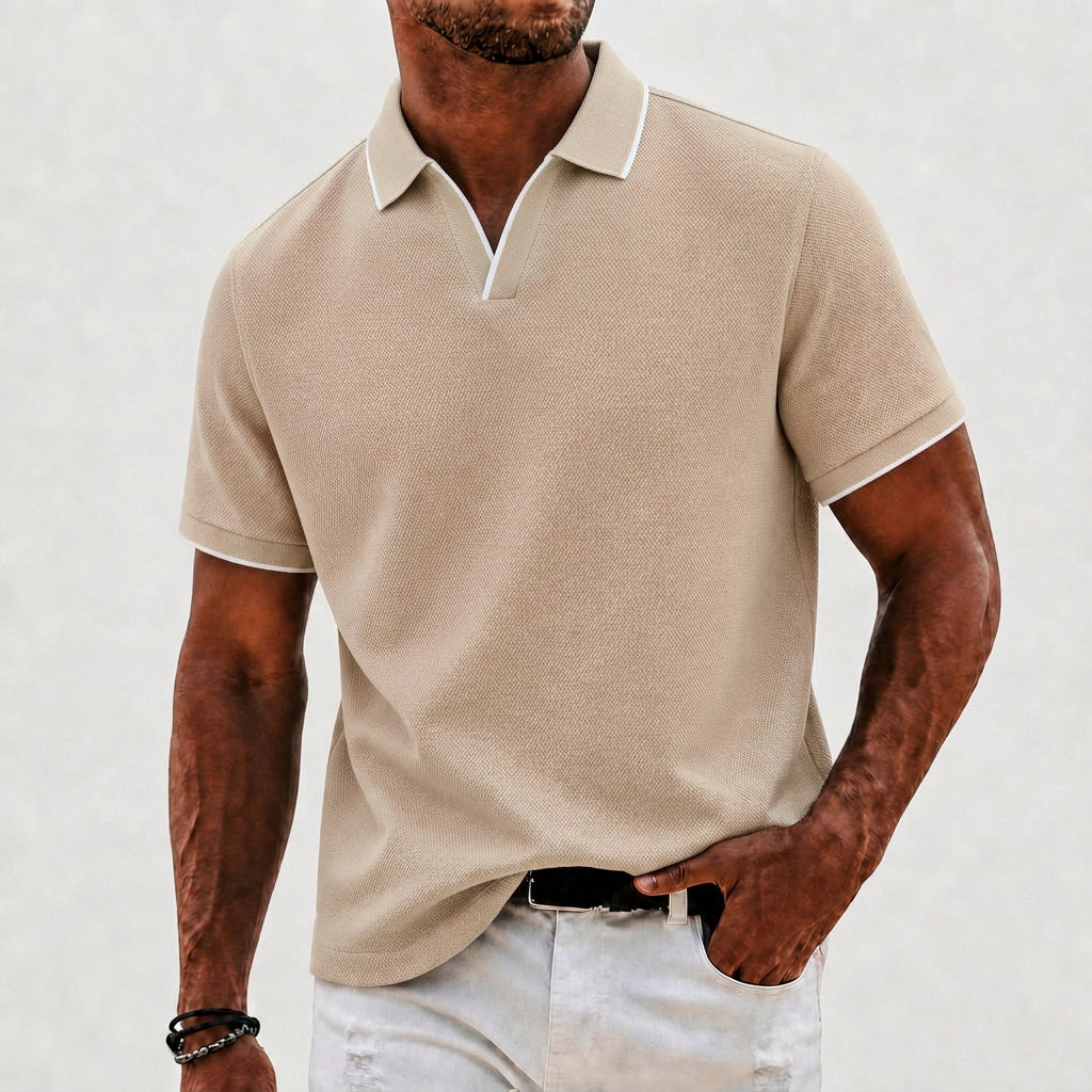 Rutledge | Tipped Open-Collar Polo