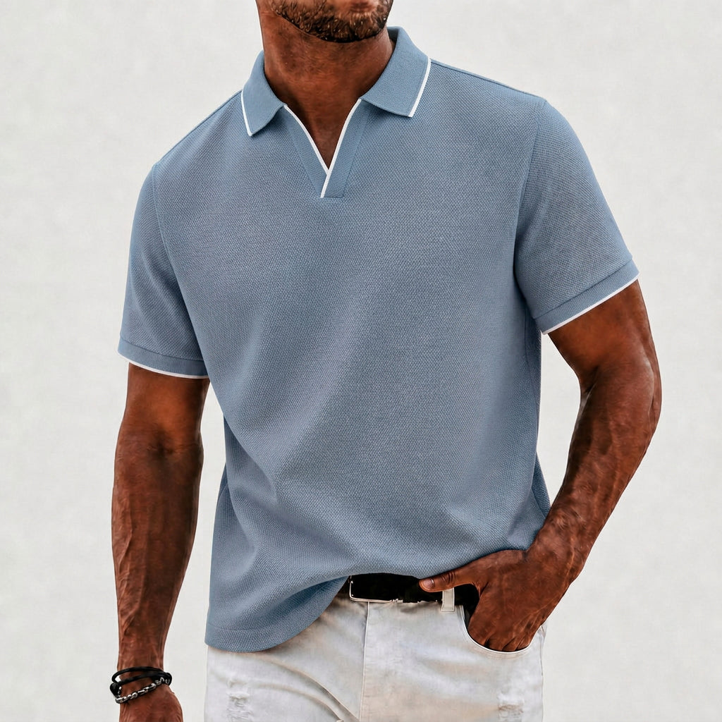 Rutledge | Tipped Open-Collar Polo