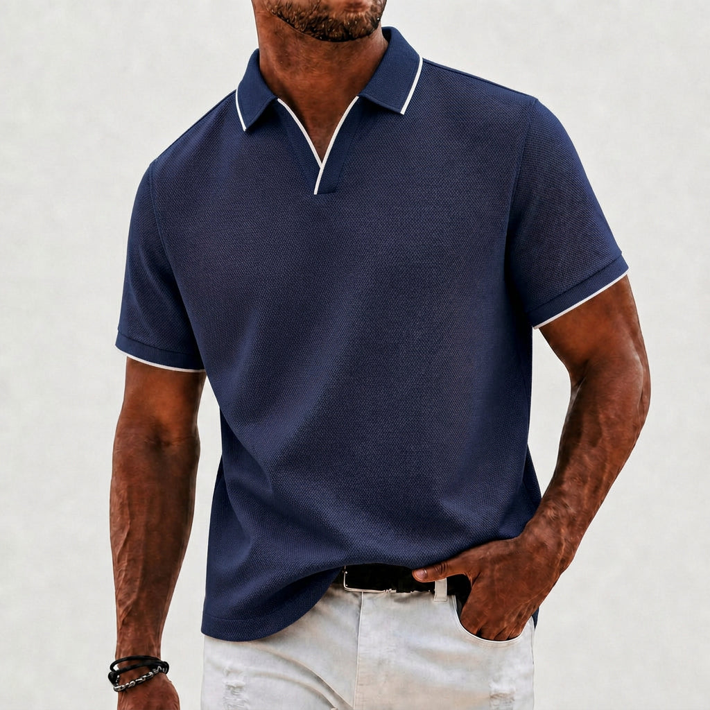 Rutledge | Tipped Open-Collar Polo