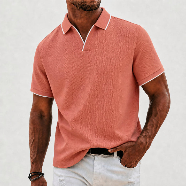 Rutledge | Tipped Open-Collar Polo