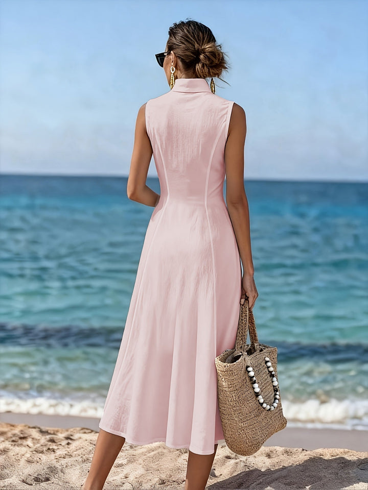 Denise | Sleeveless Button-Front Midi Dress