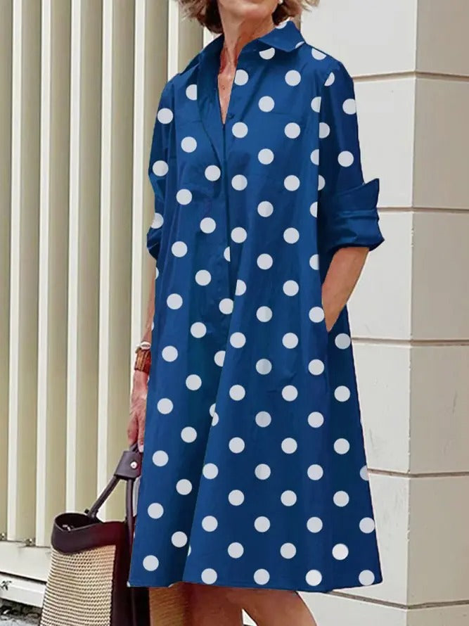 Lois | Timeless Polka Dot Shirt Dress