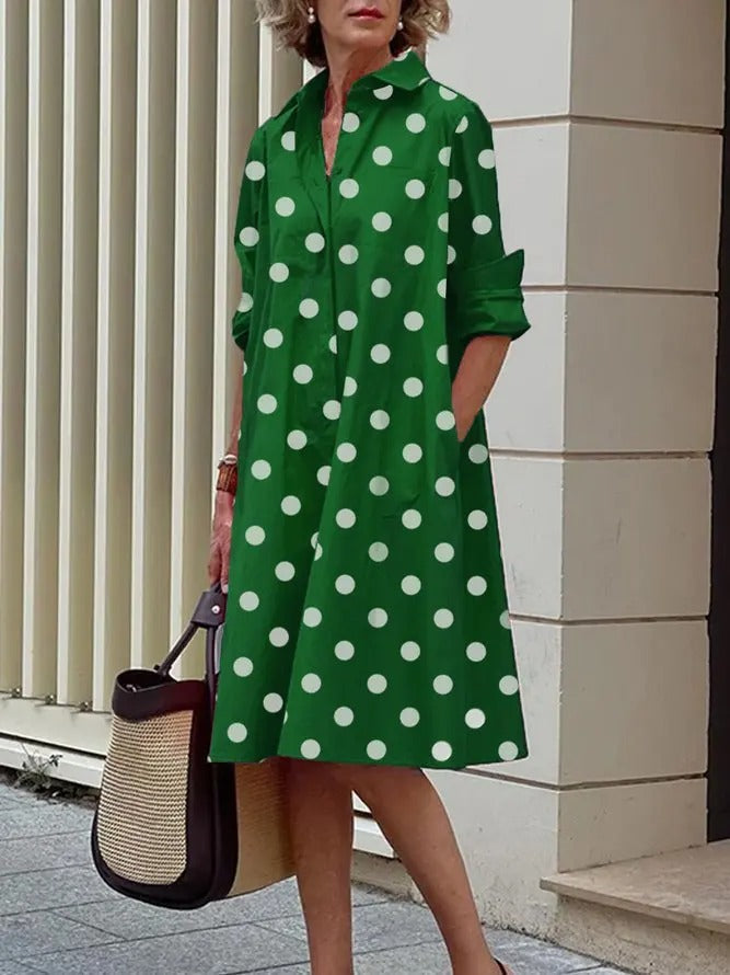 Lois | Timeless Polka Dot Shirt Dress
