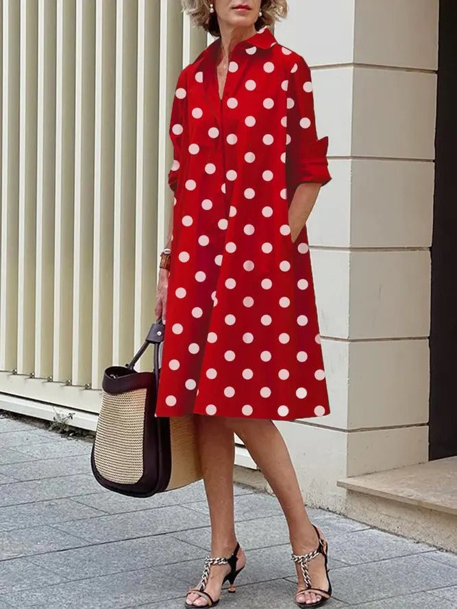 Lois | Timeless Polka Dot Shirt Dress