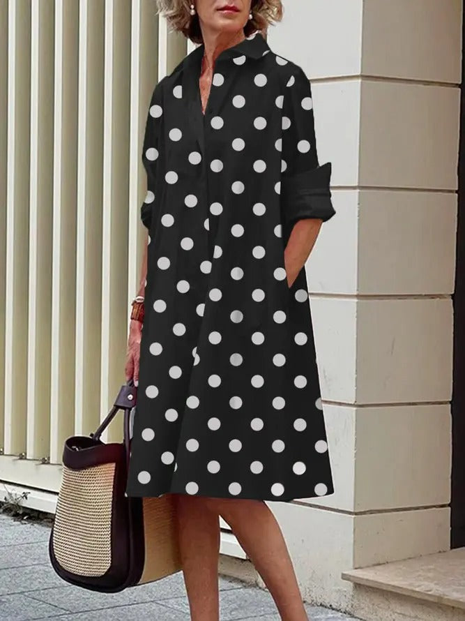 Lois | Timeless Polka Dot Shirt Dress