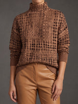Amara | Textured Lattice Turtleneck