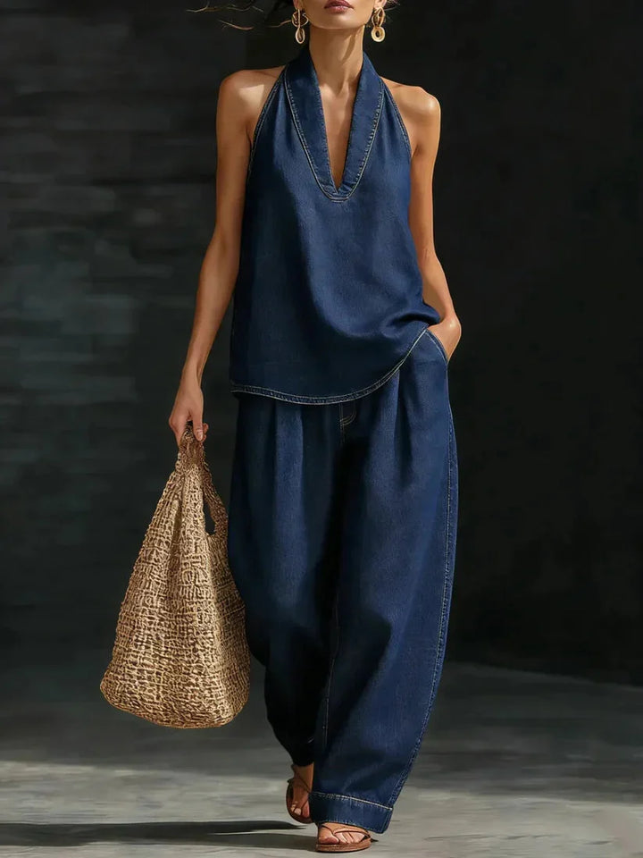 Josie | Halter Wide-Leg Two-Piece Set