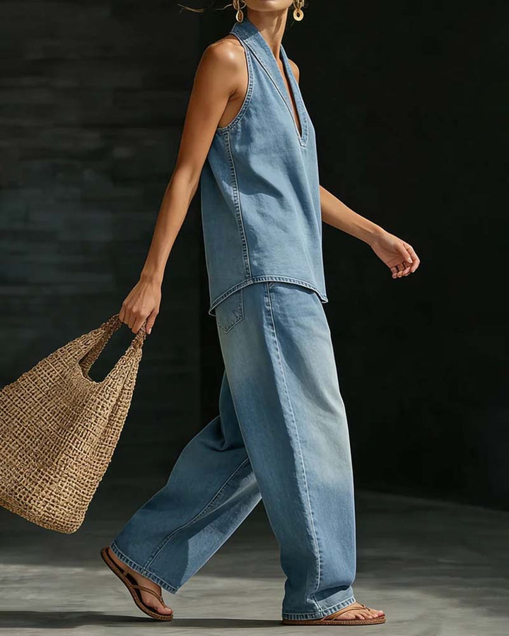 Josie | Halter Wide-Leg Two-Piece Set