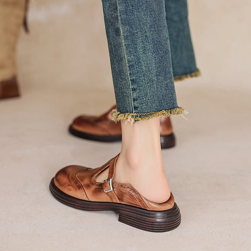 Gemma | T-Strap Brogue Mary Jane Shoes