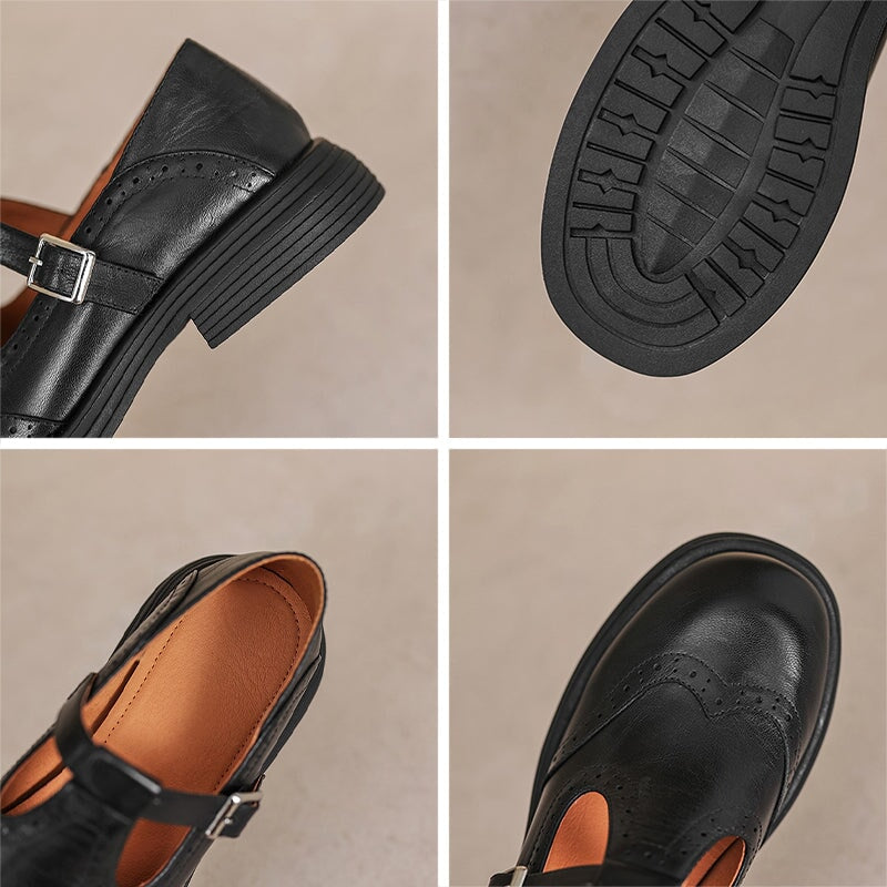 Gemma | T-Strap Brogue Mary Jane Shoes