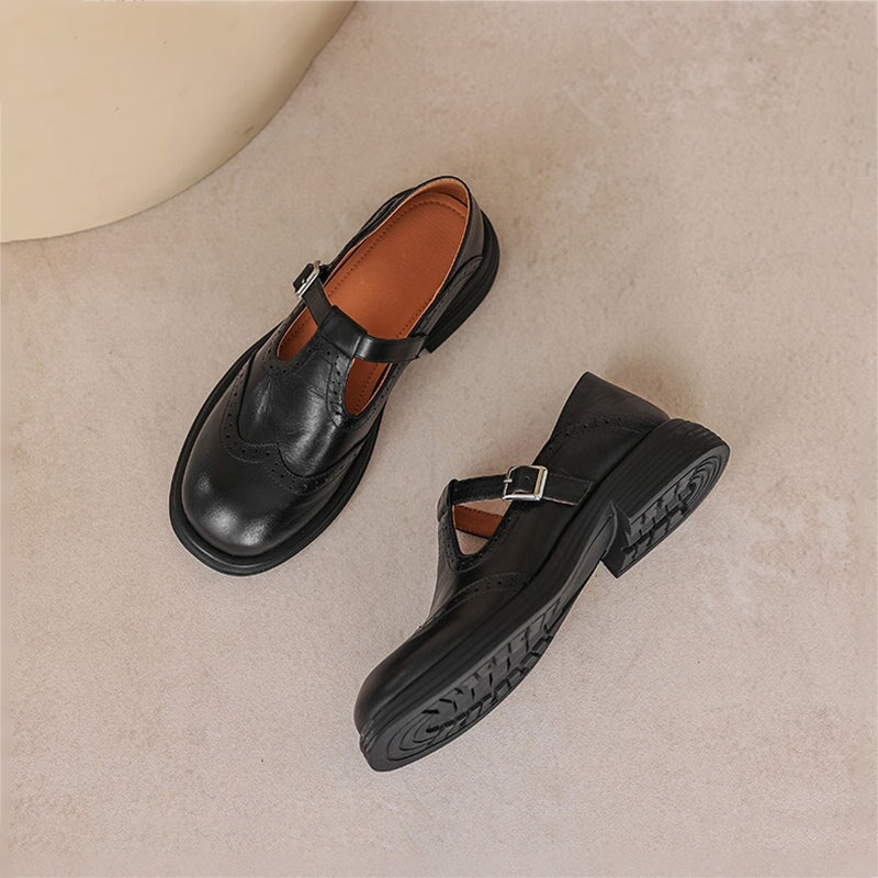 Gemma | T-Strap Brogue Mary Jane Shoes