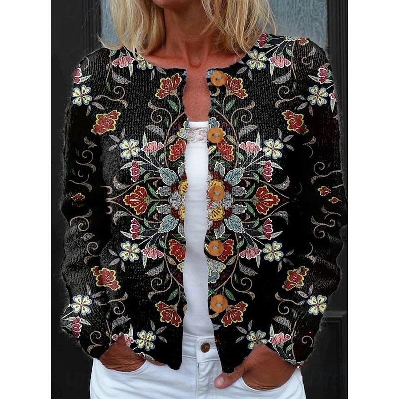 Linnea | Floral Button-Front Cardigan