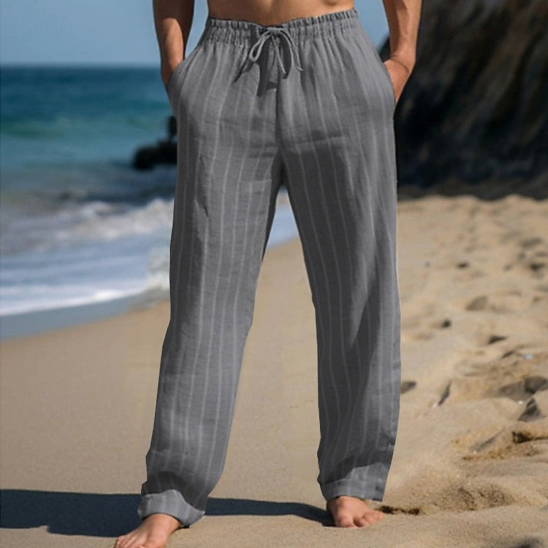 Nicholas | Relaxed Drawstring Pinstripe Pants