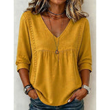 Evelyn | Relaxed Bohemian V-Neck Blouse