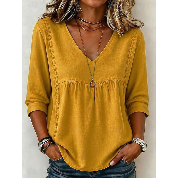 Evelyn | Relaxed Bohemian V-Neck Blouse