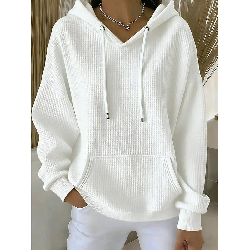 Miriam | Textured Waffle-Knit Hoodie