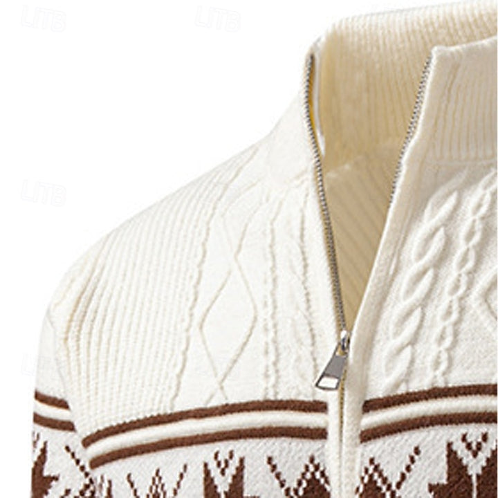 Wesley | Patterned Stand-Collar Cardigan