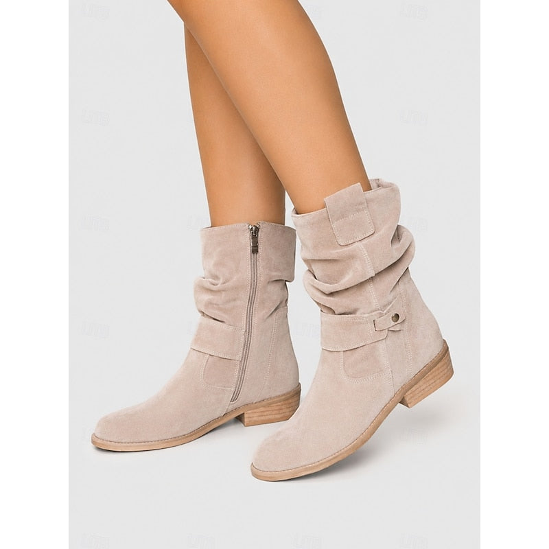 Pamela | Slouchy Buckle Ankle Boots