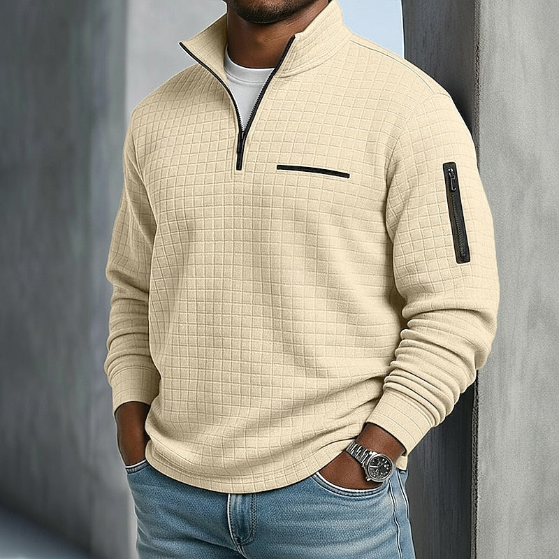 Preston | Textured Quarter-Zip Pullover