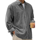 Emmett | Ribbed Textured Button-Up Shirt