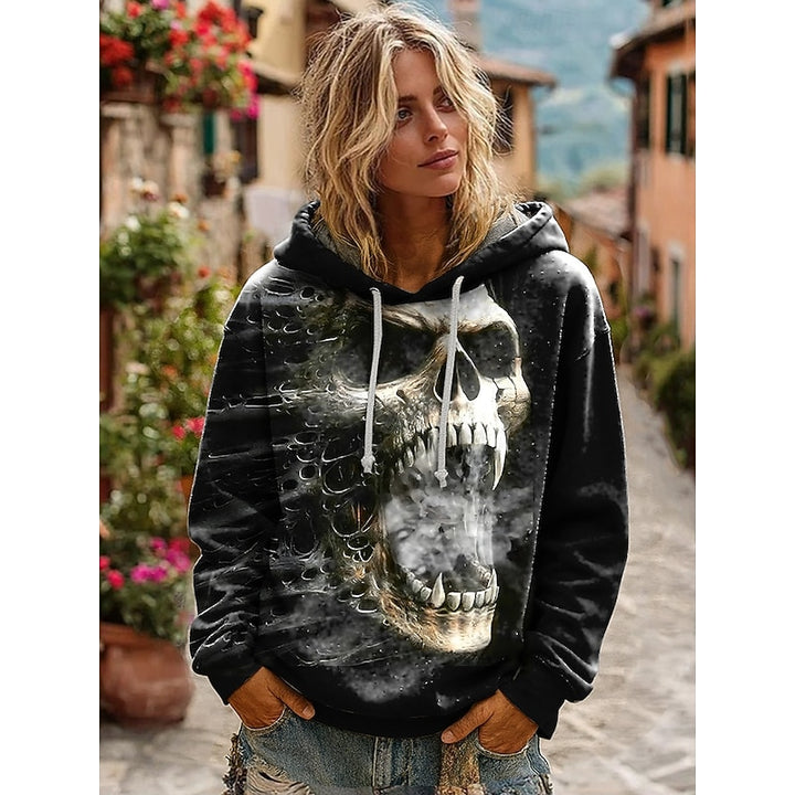 Greta | Halloween Skull Graphic Hoodie