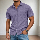 Kyle | Men's Acid Wash Cotton Short Sleeve Shirt