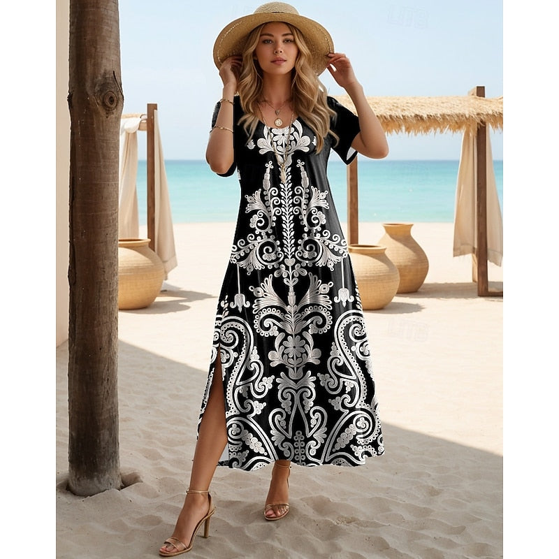 Serena | Flowing Bohemian Midi Dress