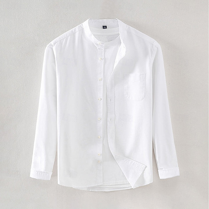 Nathan | Mandarin Collar Long-Sleeve Shirt