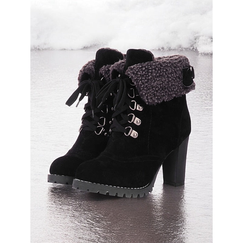 Juliette | Cozy Lace-Up Heeled Winter Boots