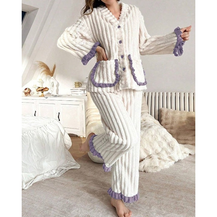 Adelina | Cozy Ruffle-Trim Two-Piece Set