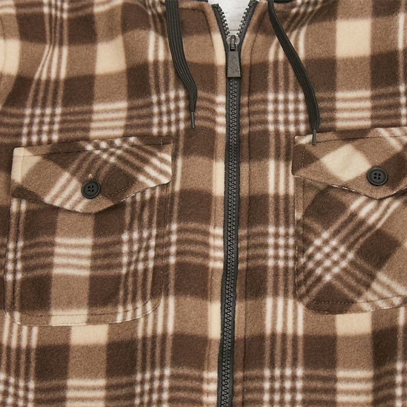 Emmett | Hooded Plaid Shirt Jacket