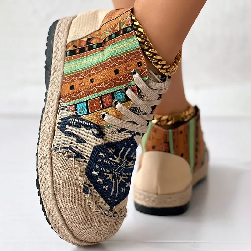 Rosina | Boho Lace-Up Sneakers