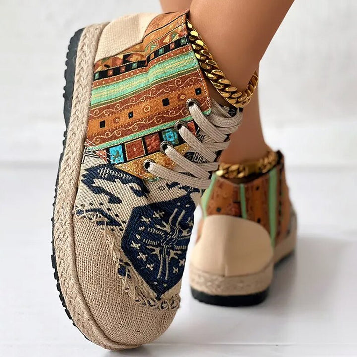 Rosina | Boho Lace-Up Sneakers
