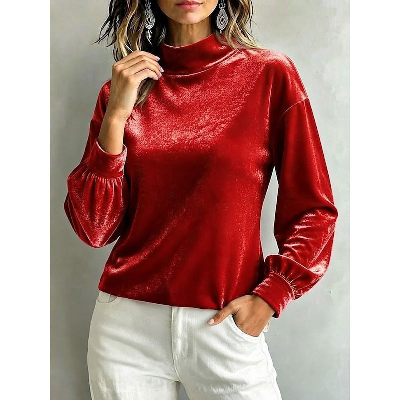 Simone | Mock Neck Blouse