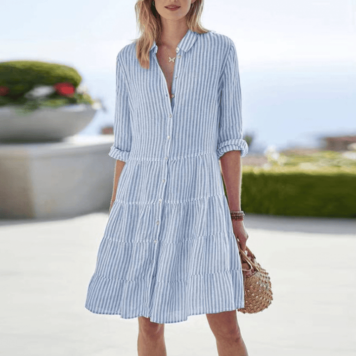 Cecily | Breezy Striped Shirt Dress