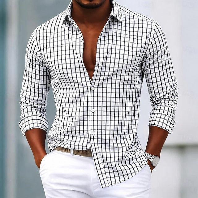 Simon | Men's Plaid Check Long Sleeve Shirt