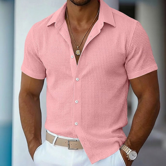 Kenneth | Men's Waffle Texture Short Sleeve Shirt