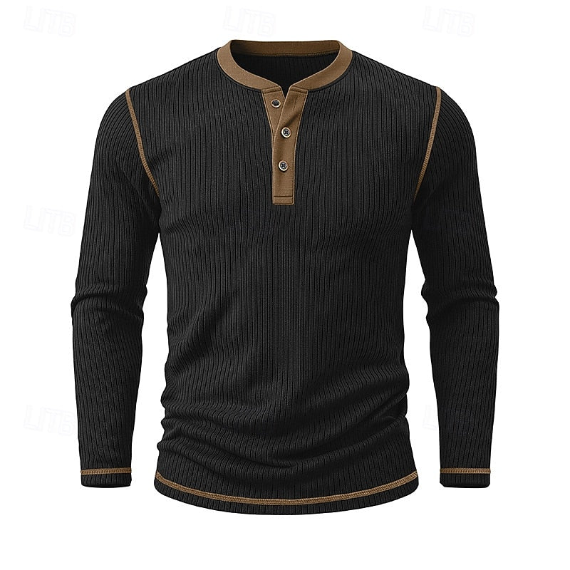 Theodore | Ribbed Long-Sleeve Henley
