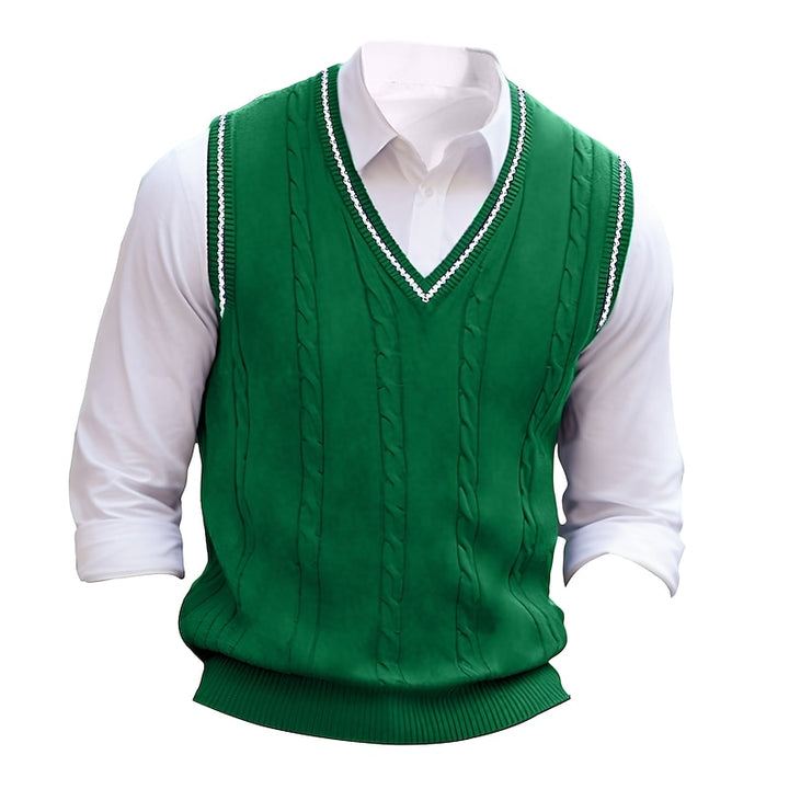 Arthur | Cable Knit V-Neck Sweater Vest
