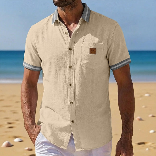 Samuel | Men's Cotton Linen Short Sleeve Shirt