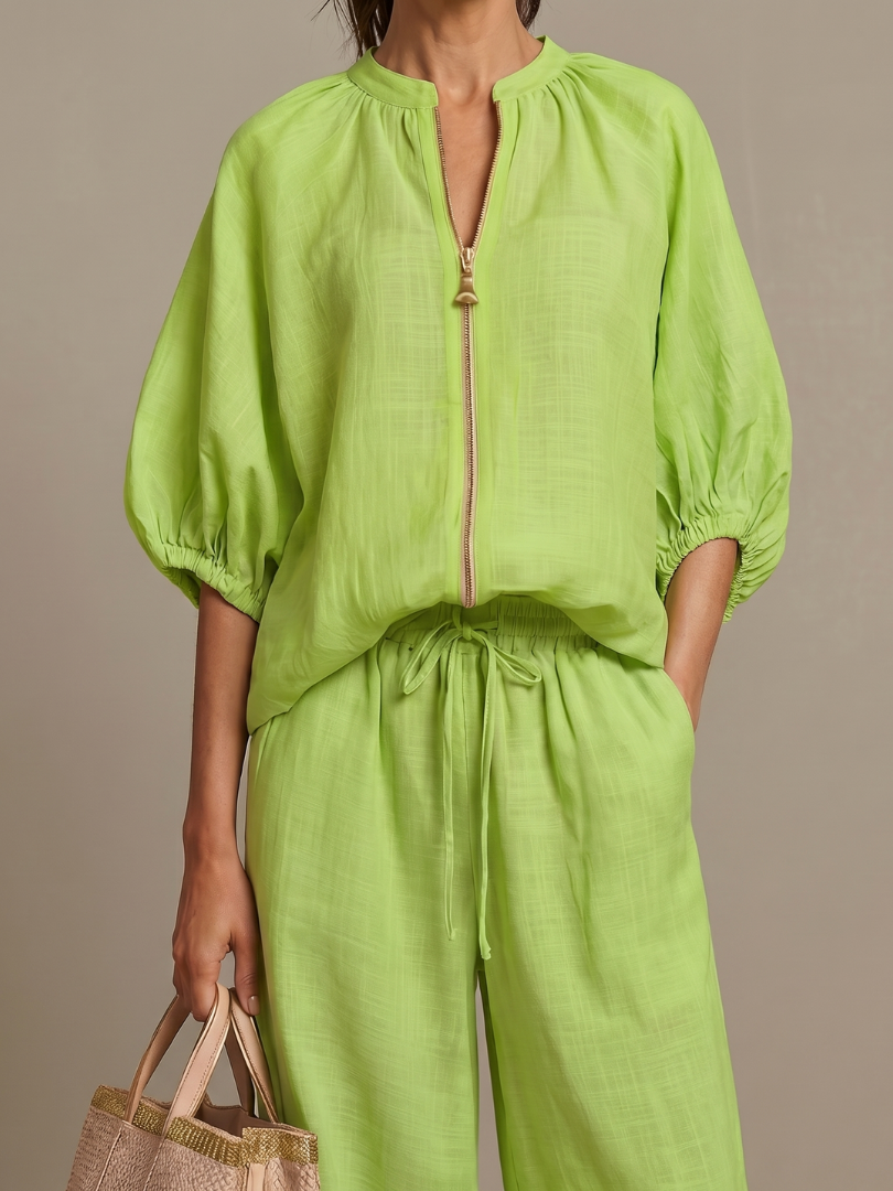 Cecily | Relaxed Wide-Leg Two-Piece Set