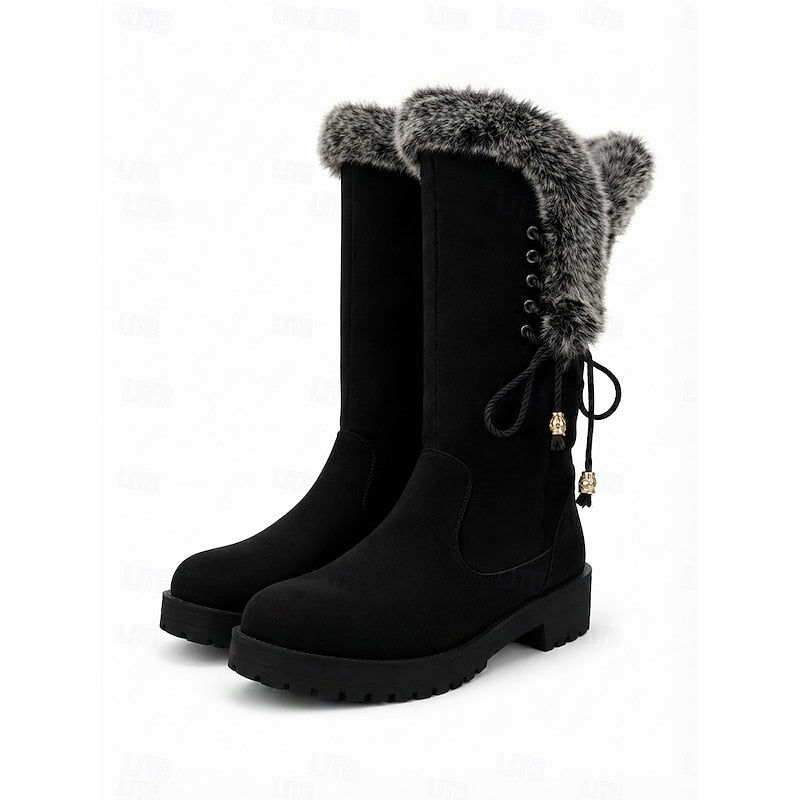 Paige | Cozy Lace-Up Knee-High Boots