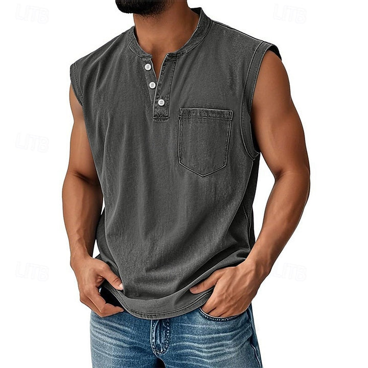 Carson | Classic Button Pocket Tank Top