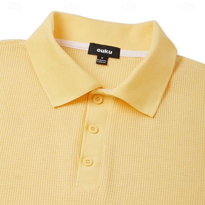 Theron | Textured Long-Sleeve Polo